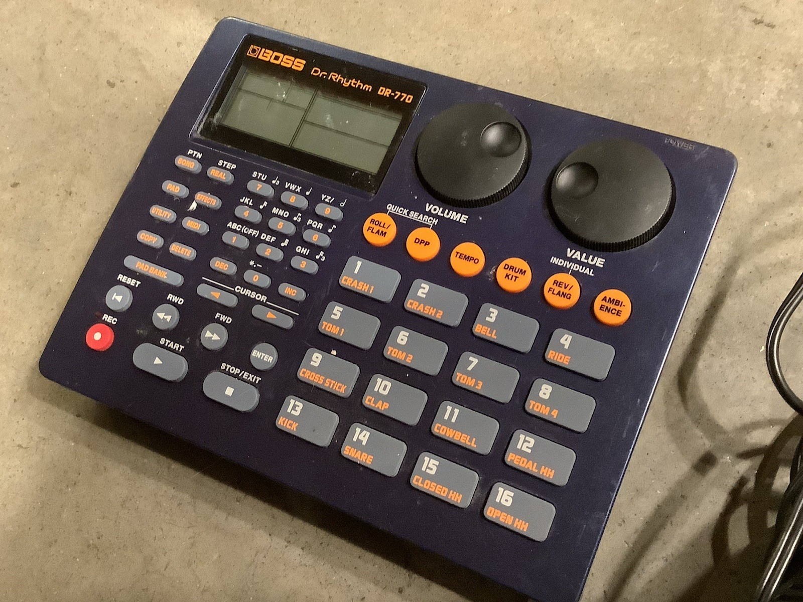 Boss DR-770 Dr Rhythm Drum Machine Rhythm AC Adapter TESTED LOW BATTERY #MA7