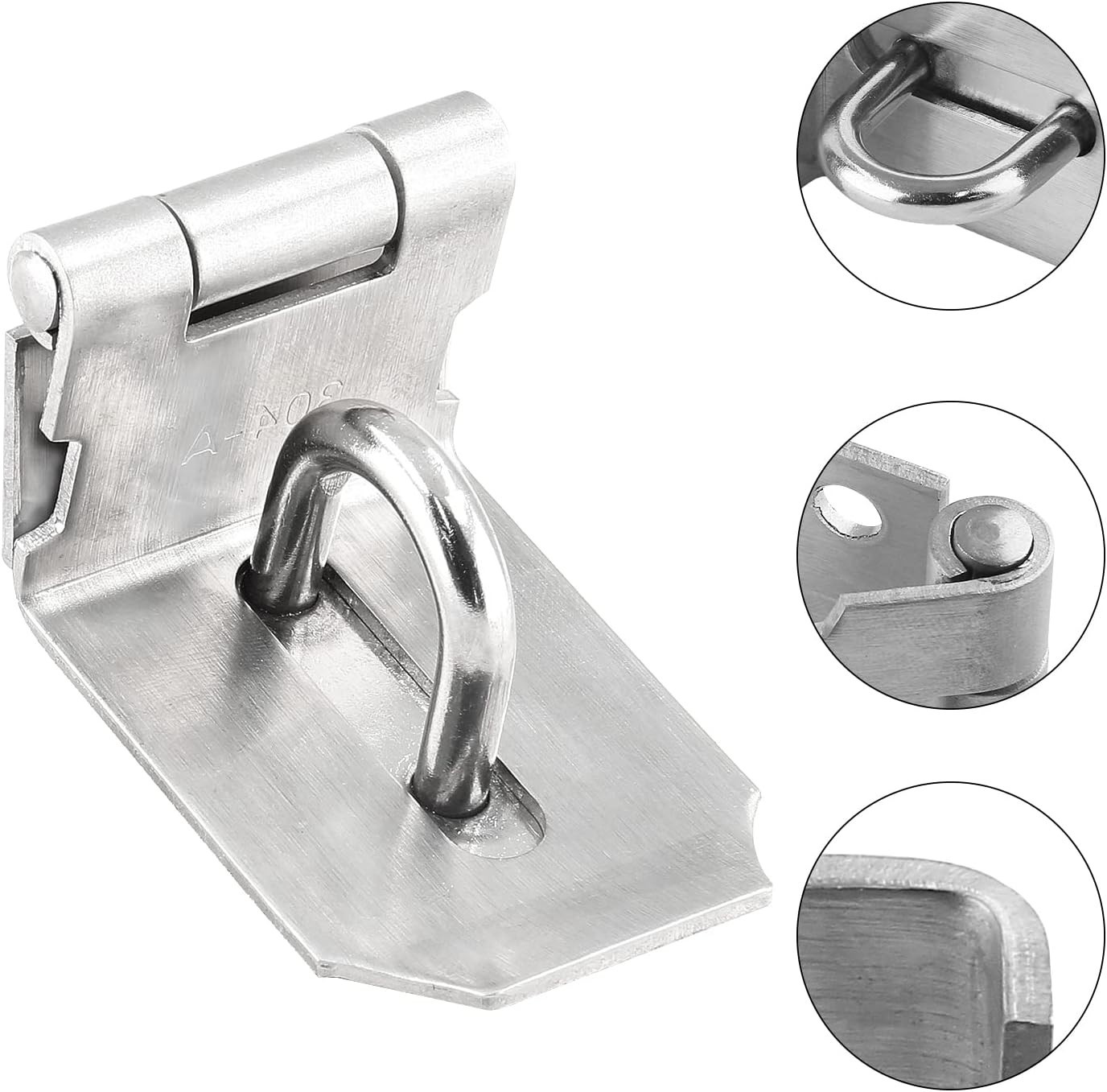 2Pcs Door Hasp Latch Lock 90 Degree Hasp Right Angle Padlock Latch Safety 3inch