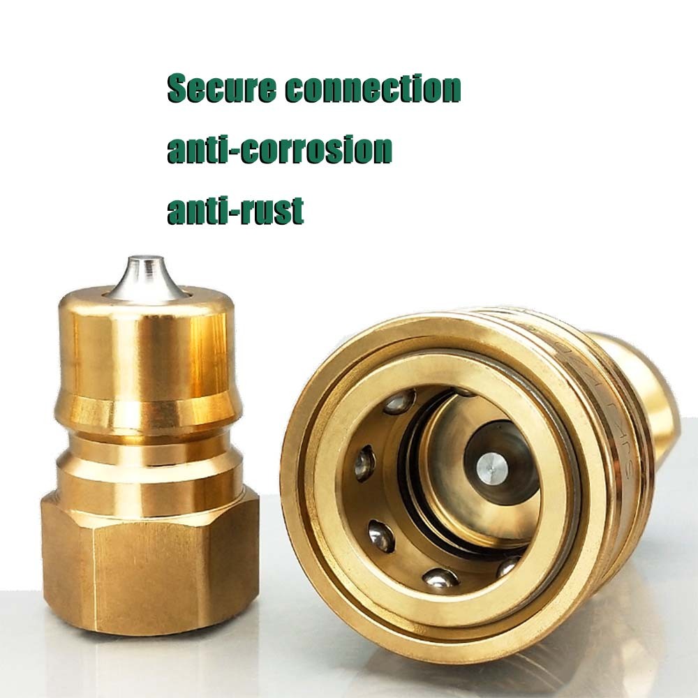 1/4" Brass Quick Disconnect Coupler Carpet Cleaning Extractor for Wand Hose 4PCS