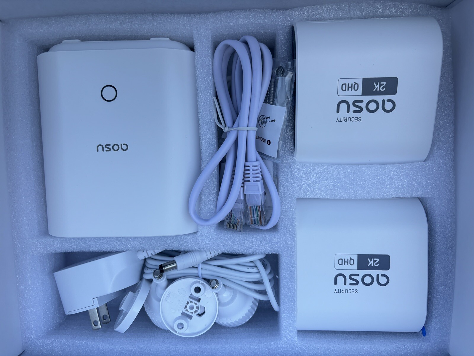 AOSU Solar Camera Security Outdoor - 2K Security Cameras Wireless. 2 cameras