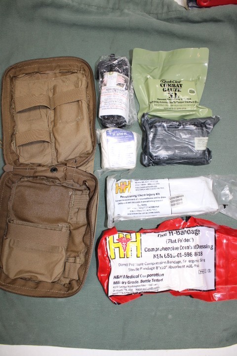 USMC US Military Coyote MOLLE IFAK First Aid Kit Supplies Quik Clot Tourniquet B