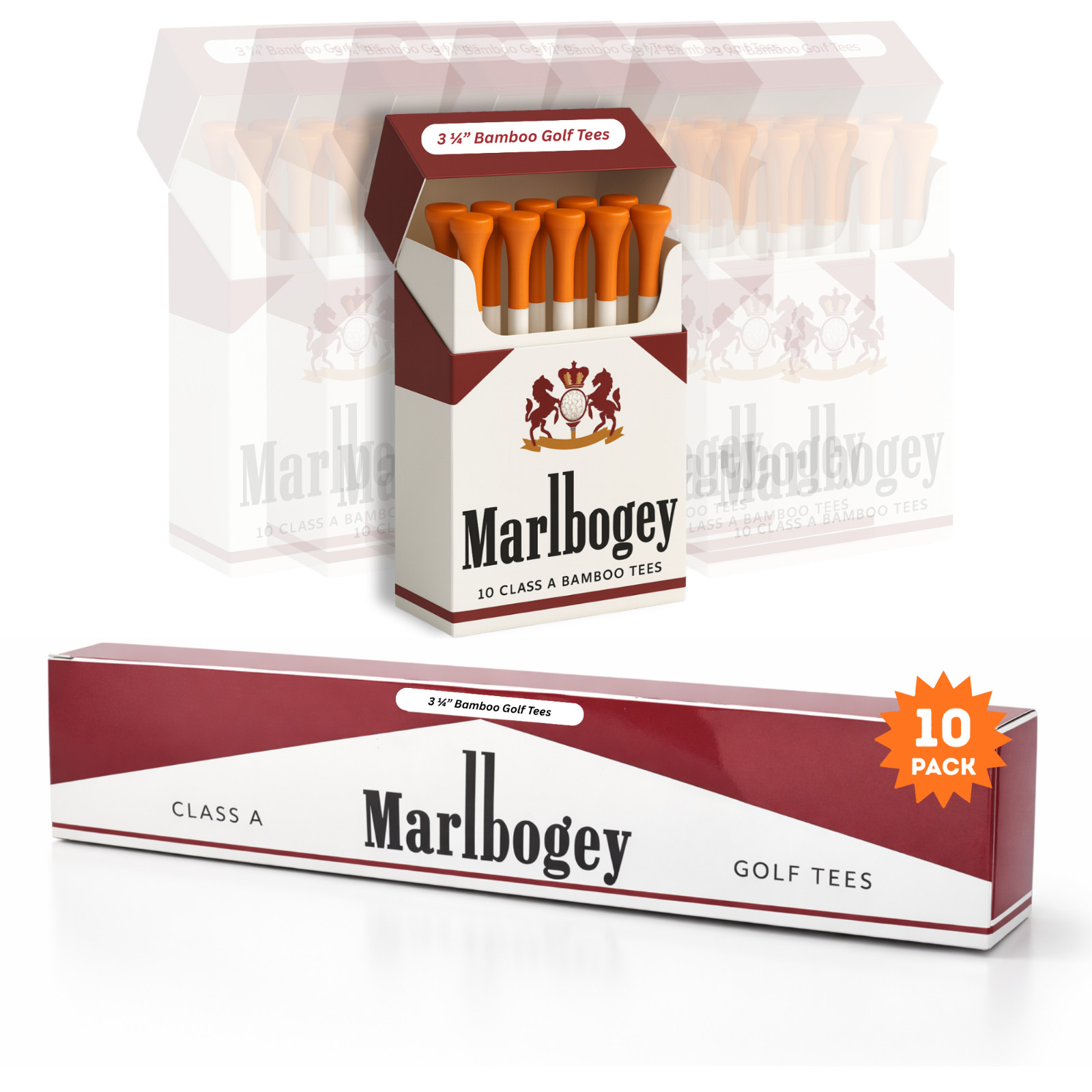 HahaHome Funny Golf Tees | Golf Accessories for Men – Marlbogey 10 Pack