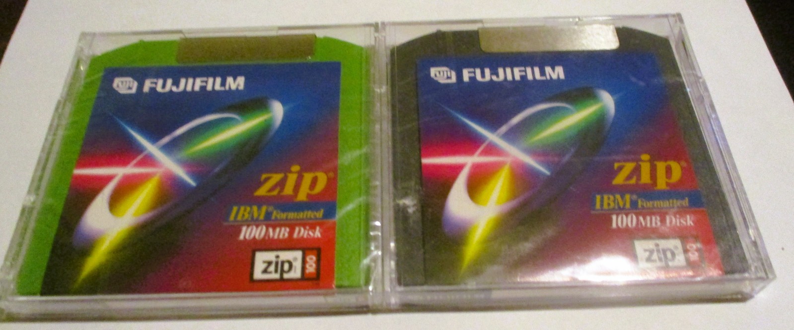 Lot of 2 Fuji Fujifilm 100 MB Zip Drive Disks IBM Formatted New Factory Sealed