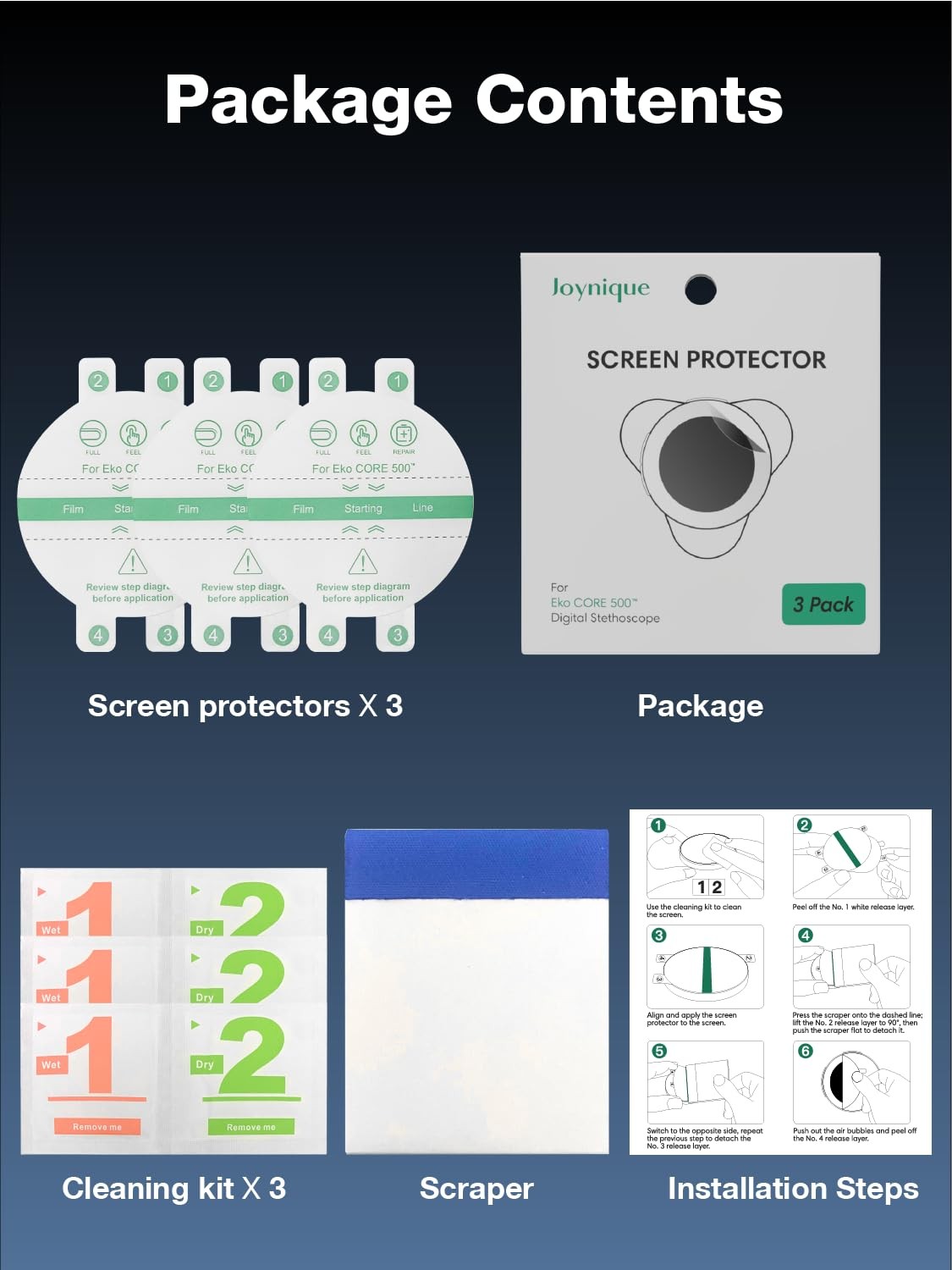 3 Pack Screen Protector for EKO CORE 500