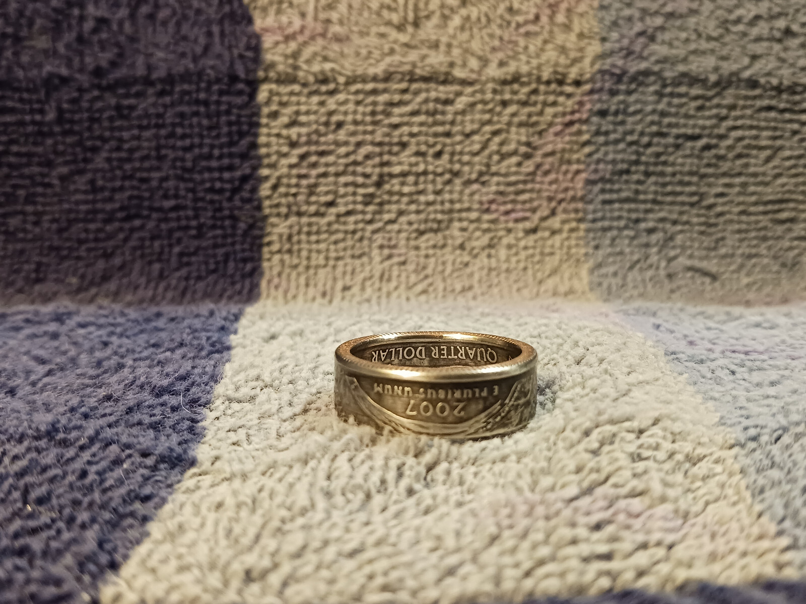 Montana Handcrafted Washington Quarters coin ring, size 8 2007