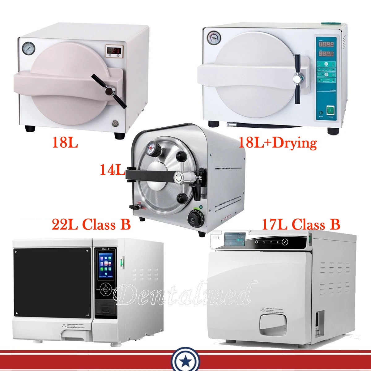 14L/18L/22L Dental Autoclave Steam Sterilizer Medical Vacuum Steam Sterilization