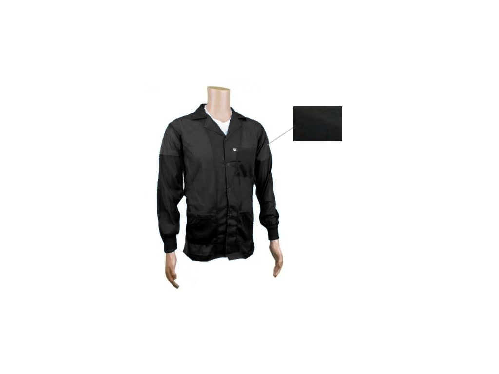 Transforming Technologies JKC8804BK - ESD Jacket, 3/4ths Length, Lapel Collar,
