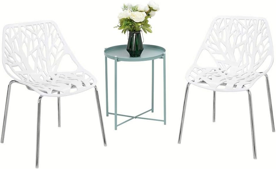Modern Dining Chairs Set Plastic Saping Birch Chairs Stackable Chairs Set for