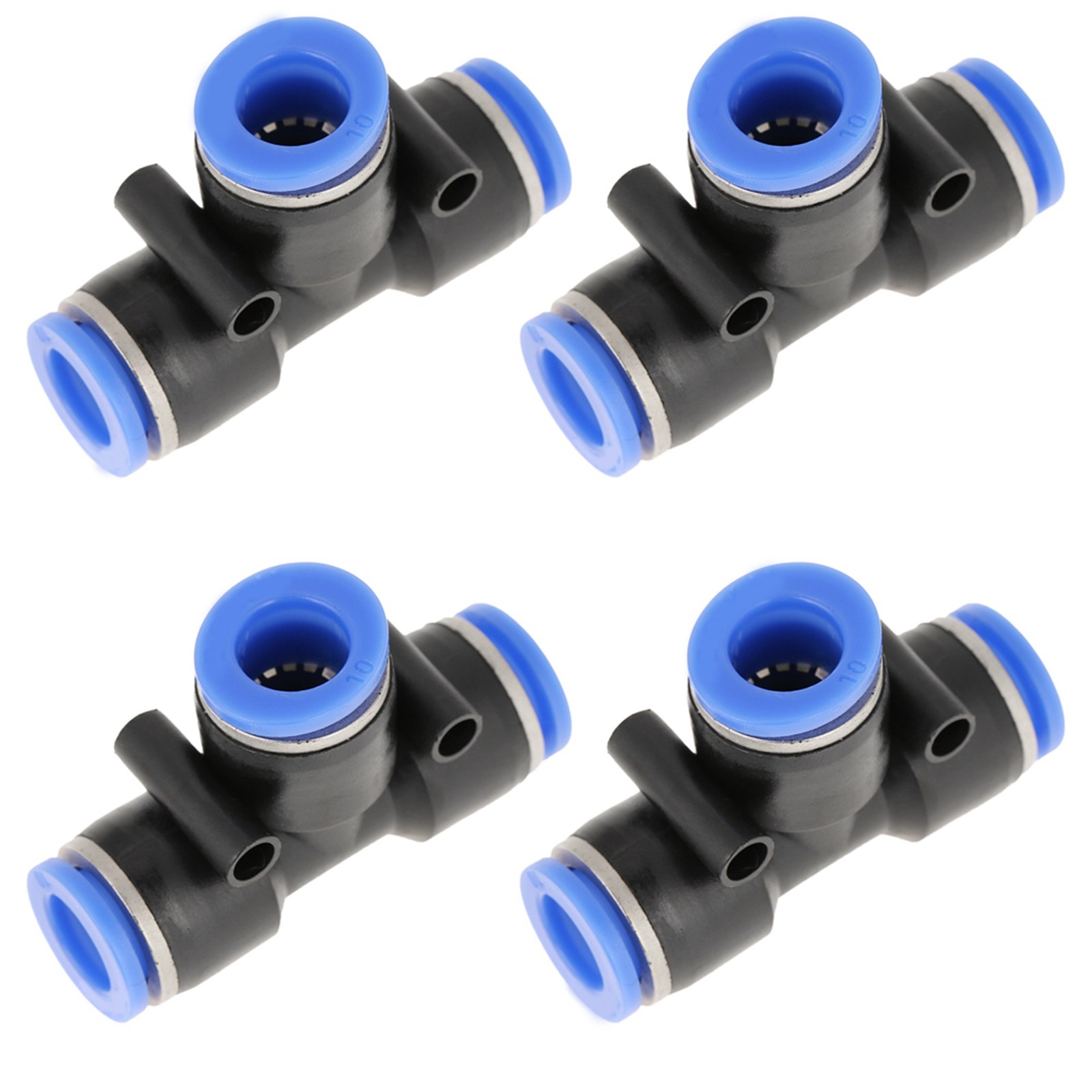 10 Pcs 10mm 3/8 T Type Pneumatic Connector Air Line Quick Fittings Tube Joint♡