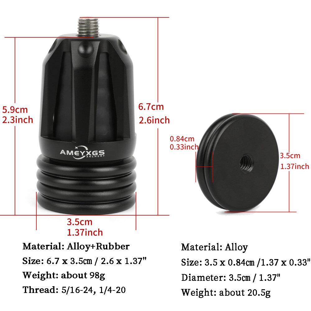 Compound Bow Riser Stabilizer Weight Counterweight Archery Hunting Dampener