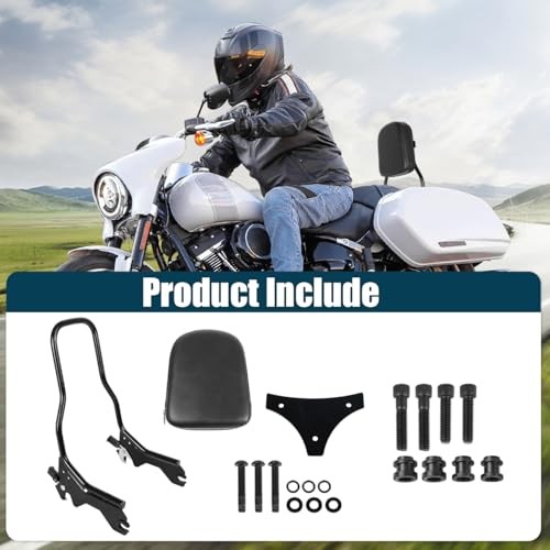 Passenger Upright Sissy Bar With Pad Docking Hardware Kit Compatible Backrest