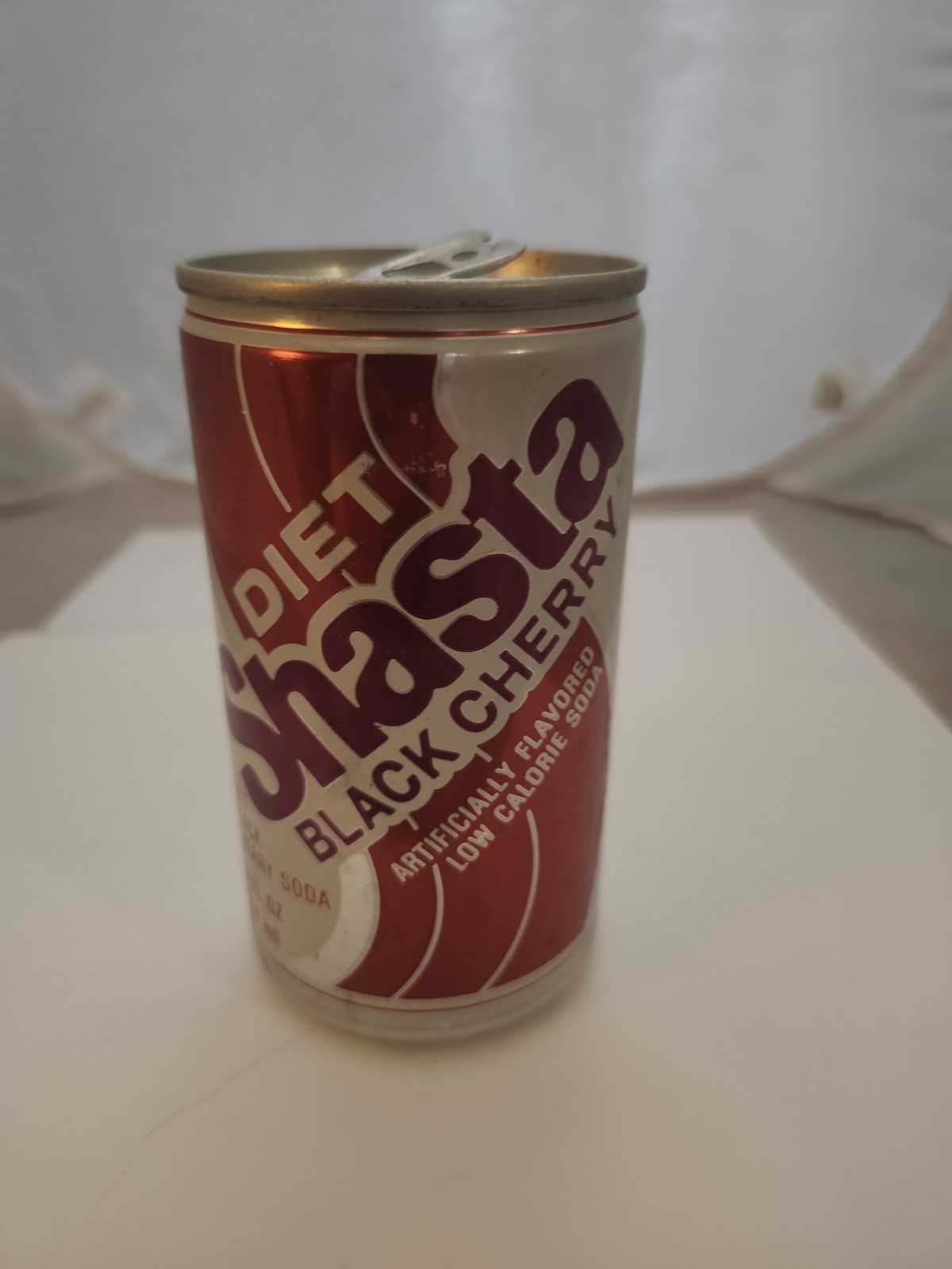1980's Diet Shasta Black Cherry Soda 12oz Aluminum Soda Can