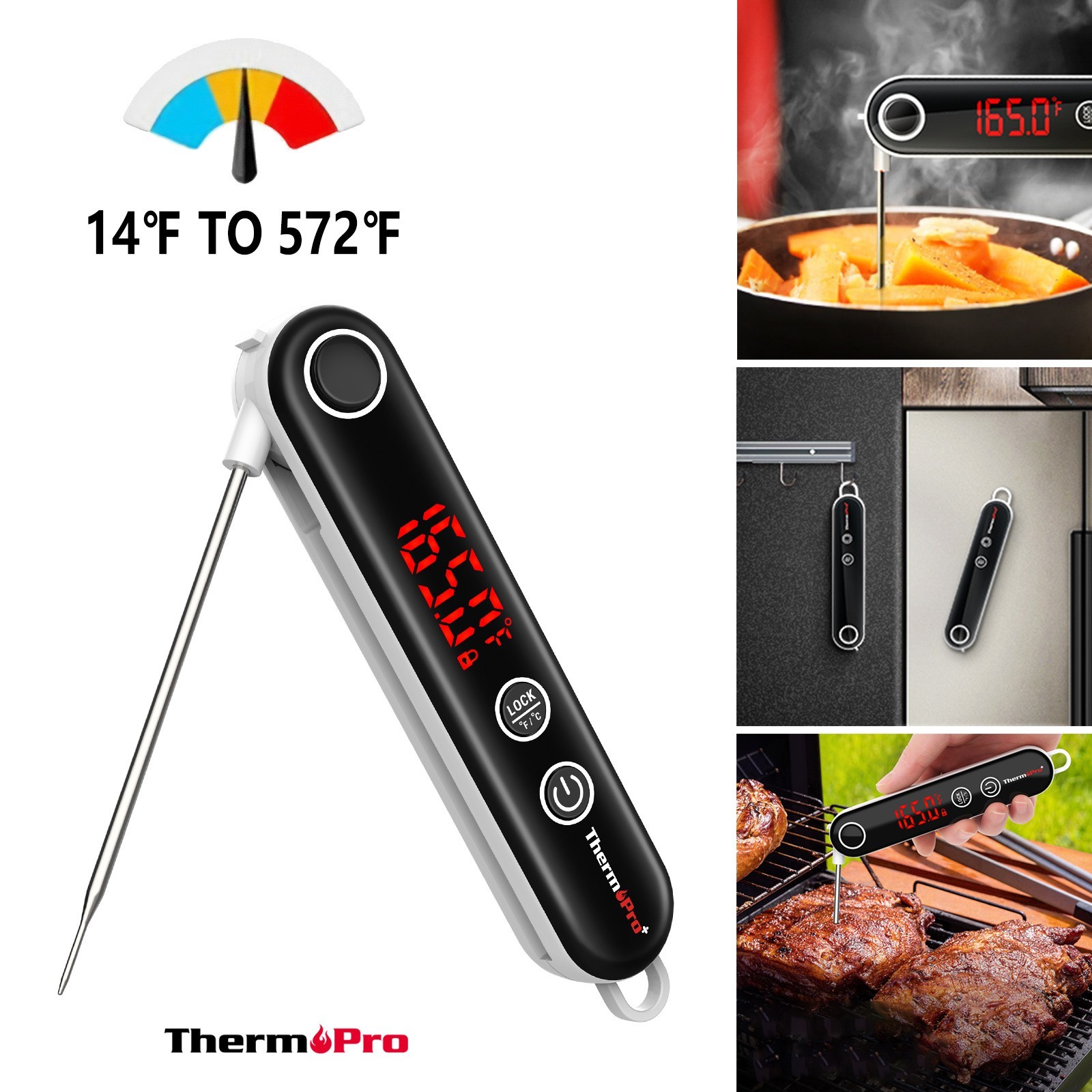ThermoPro TP18 Meat Thermometer Instant Read Digital Ultra Fast for Grilling BBQ