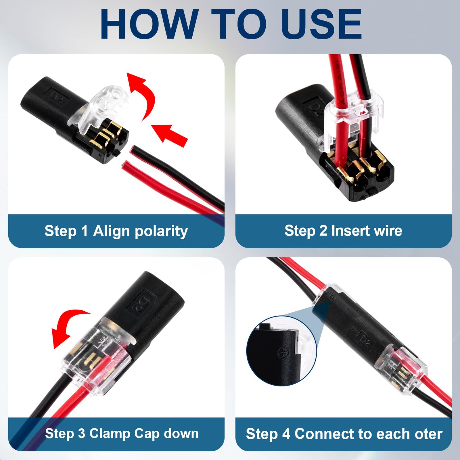 60pcs Quick Clip Fasteners Wire Connector, Plugin Cable Quick Connectors with...