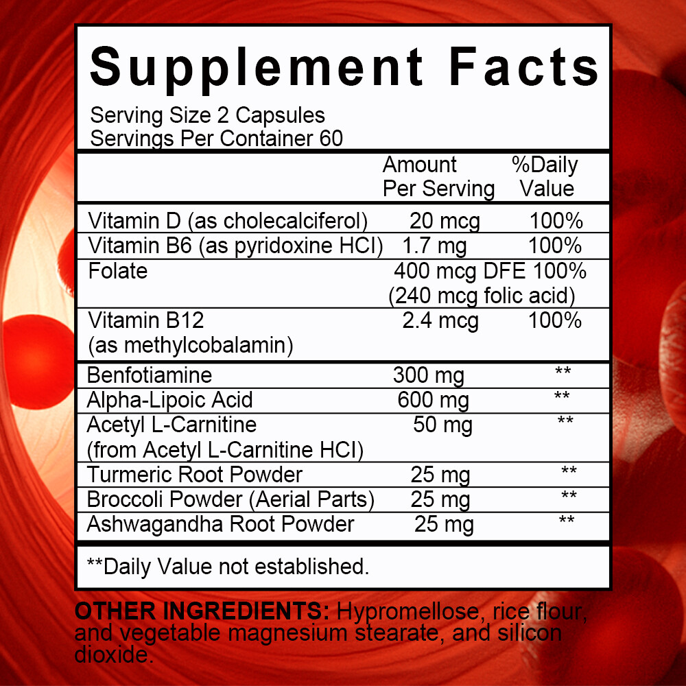 Nerve Shield Nerve Formula for Neuropathy, Nerve Function, Blood Flow