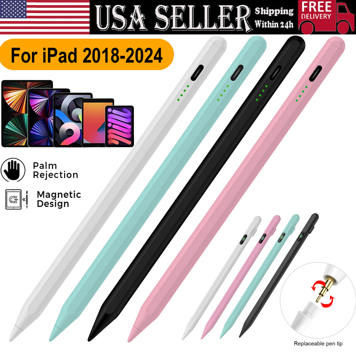 1st 2nd Generation Pencil Pen Stylus For Apple iPad 6th 7th 8th 9th 10th Gen Pro
