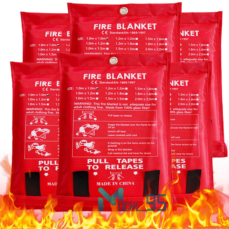 2/4/6 PACKS Large FIRE BLANKET Fiberglass, Fire Extinguishing Blanket 39"X39"