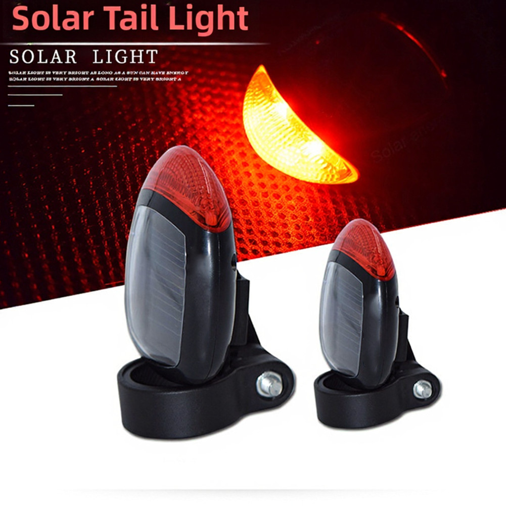 Solar Bike Taillight Solar Powered Bright LED Lighting Quick Mount System