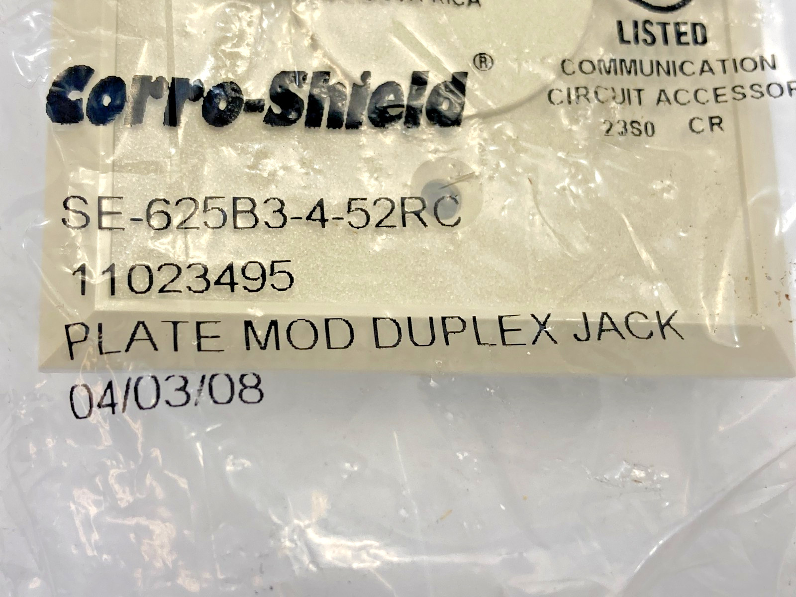 Suttle Plate Modular Duplex Jack ~ Ivory SE-625B3-4-52RC