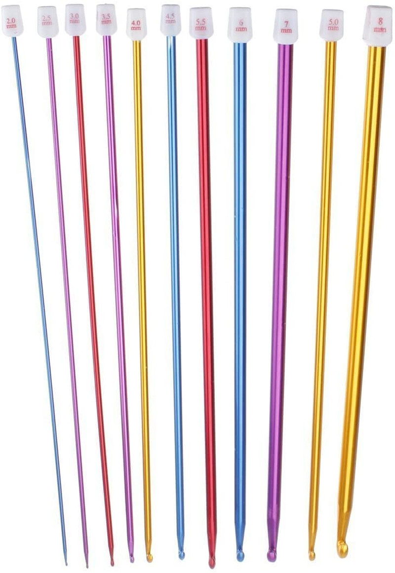 Crochet Hooks 11 Pack Diverse Size Assorted Color Tunisian Afghan Alum