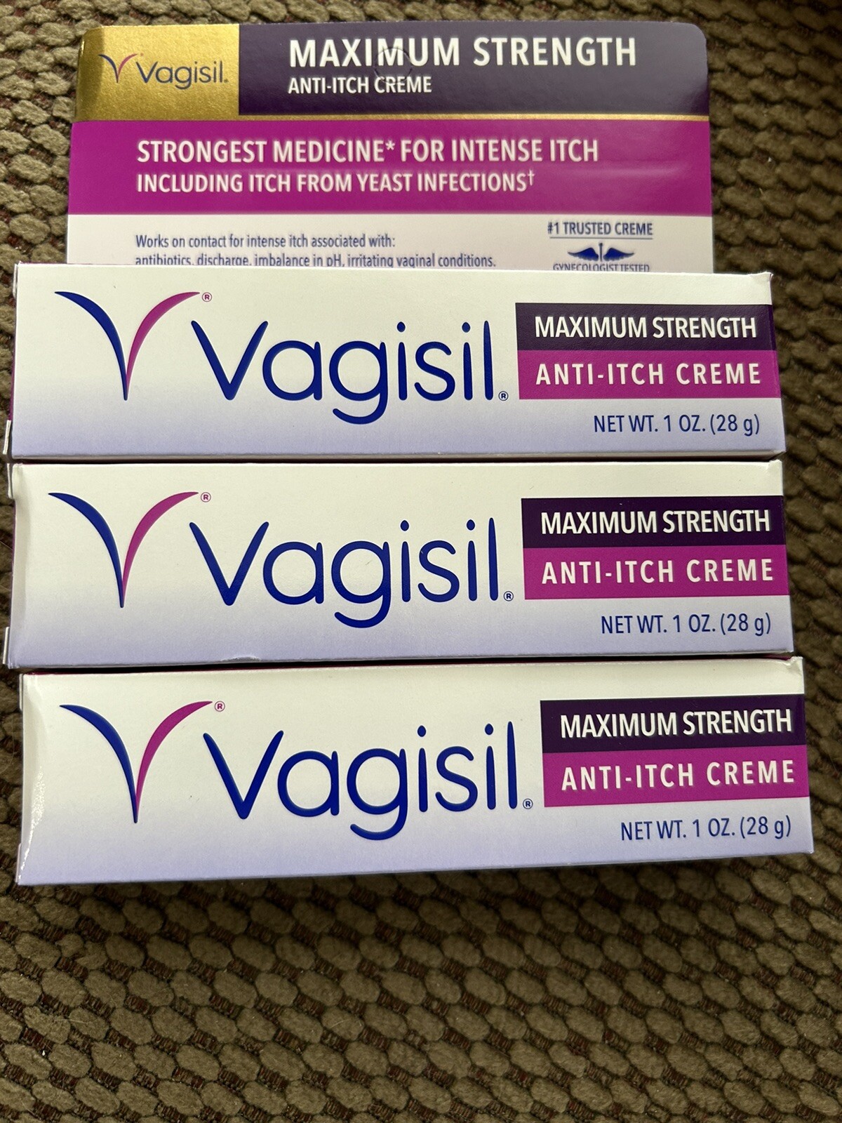 ❤️3-pk Vagisil Anti-Itch Creme Maximum  Strength 1oz Exp-6/27❤️