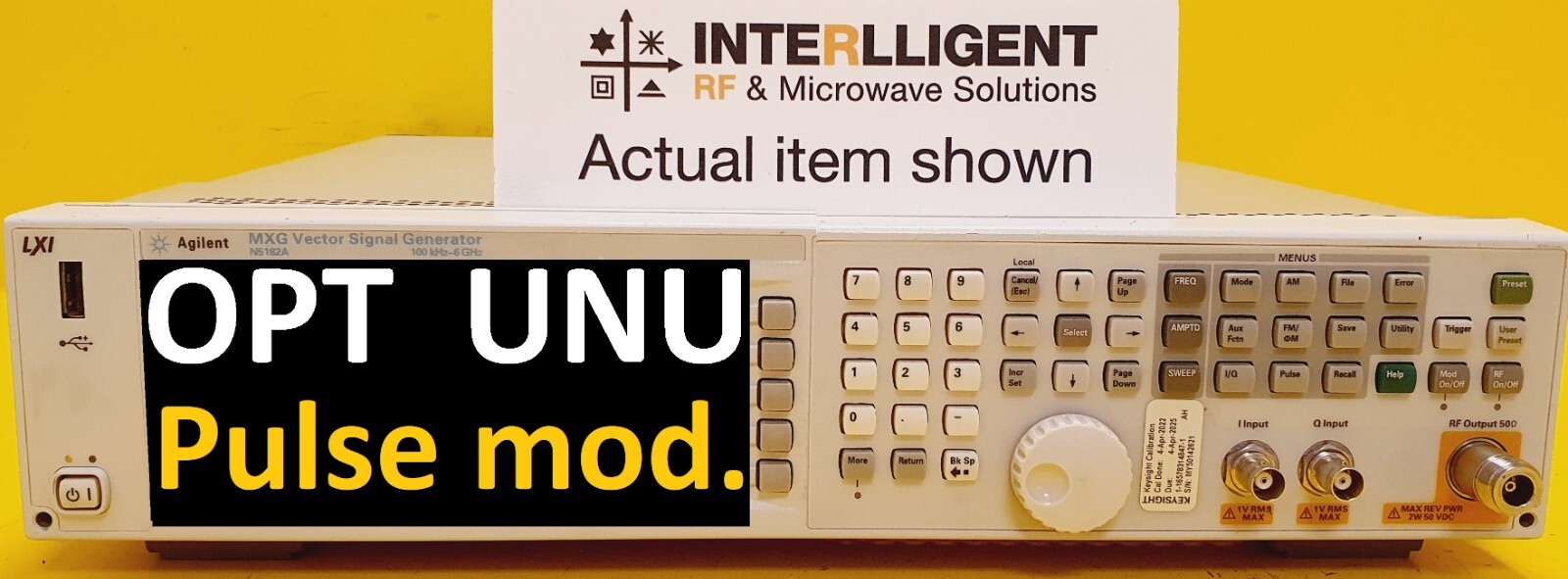 N5182AK-UNU: Pulse Modulation SW Key code option upgrade for Keysight N5182A MXG