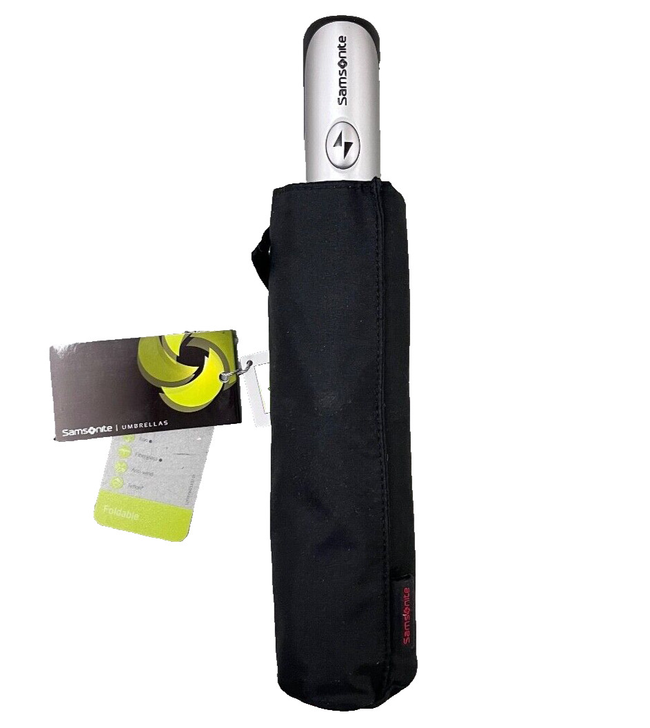 Samsonite Auto Open Auto Close Compact Foldable Umbrella Black