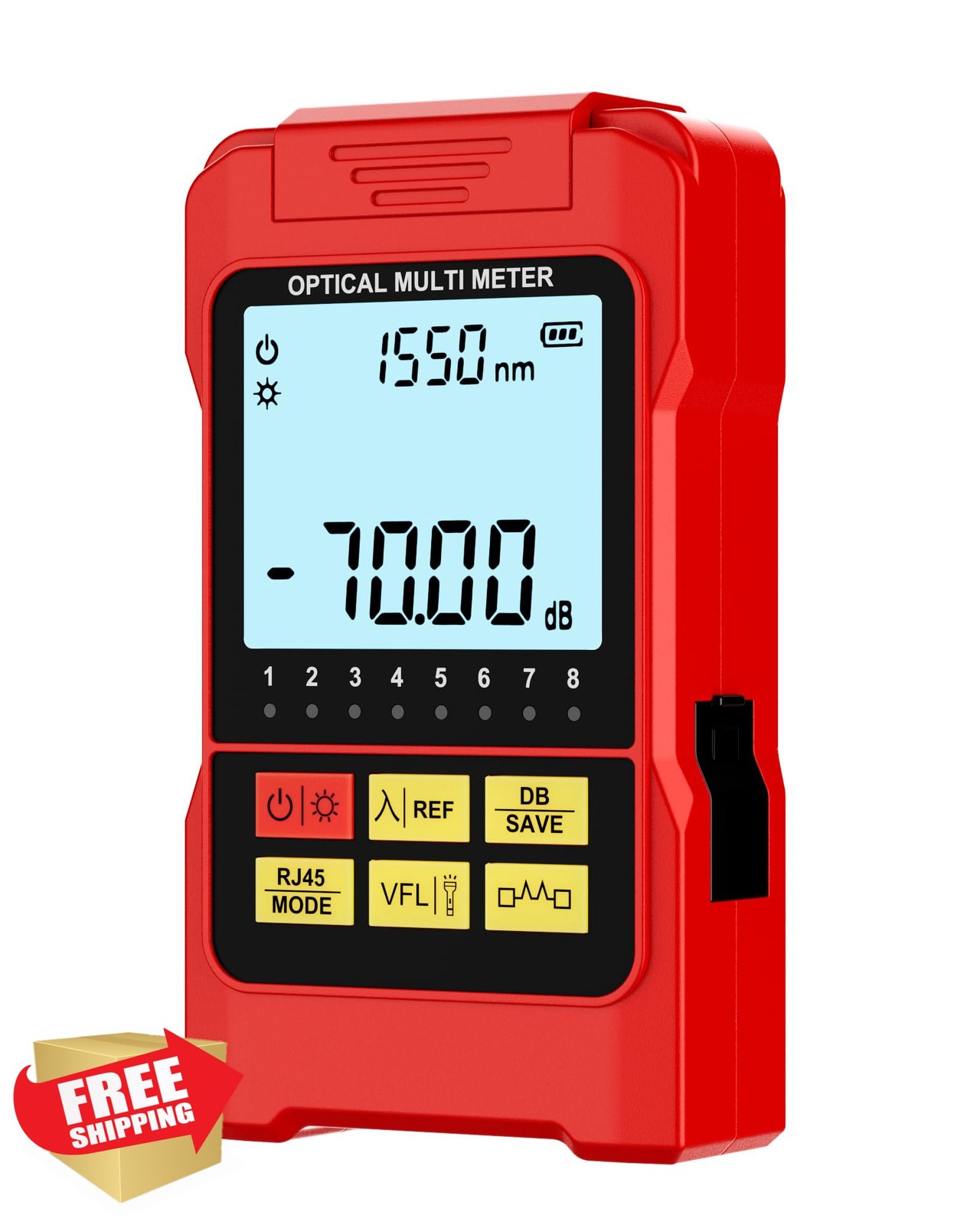 VANDESAIL Optical Power Meter, VFL Tester, RJ45, ST/FC/SC, Rechargeable