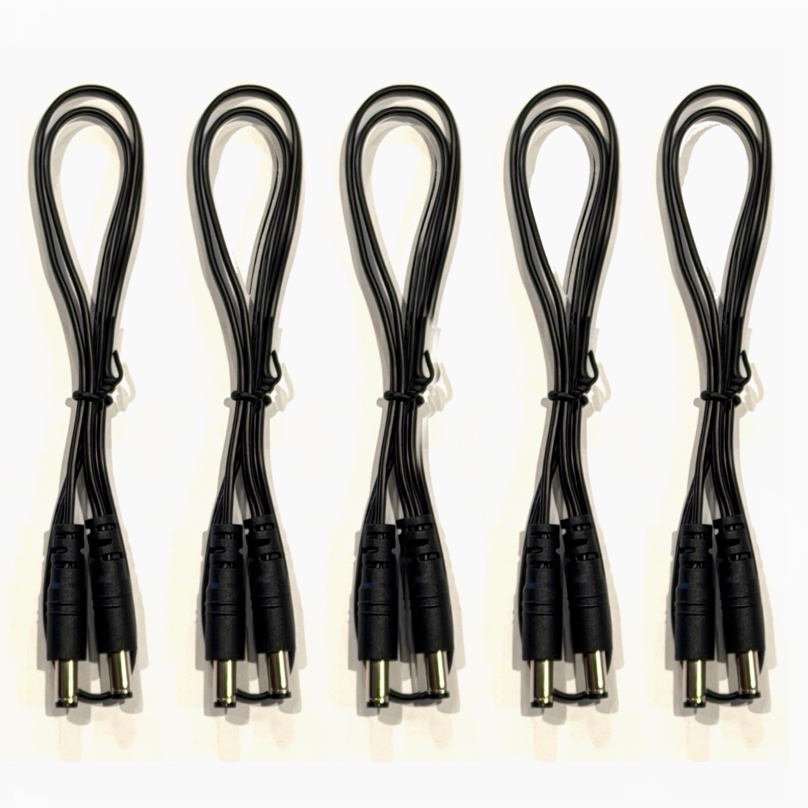 (5) Pack 2ft 2.1mm x 5.5mm DC Male to Male Barrel Connector  DC Brick Power Flat