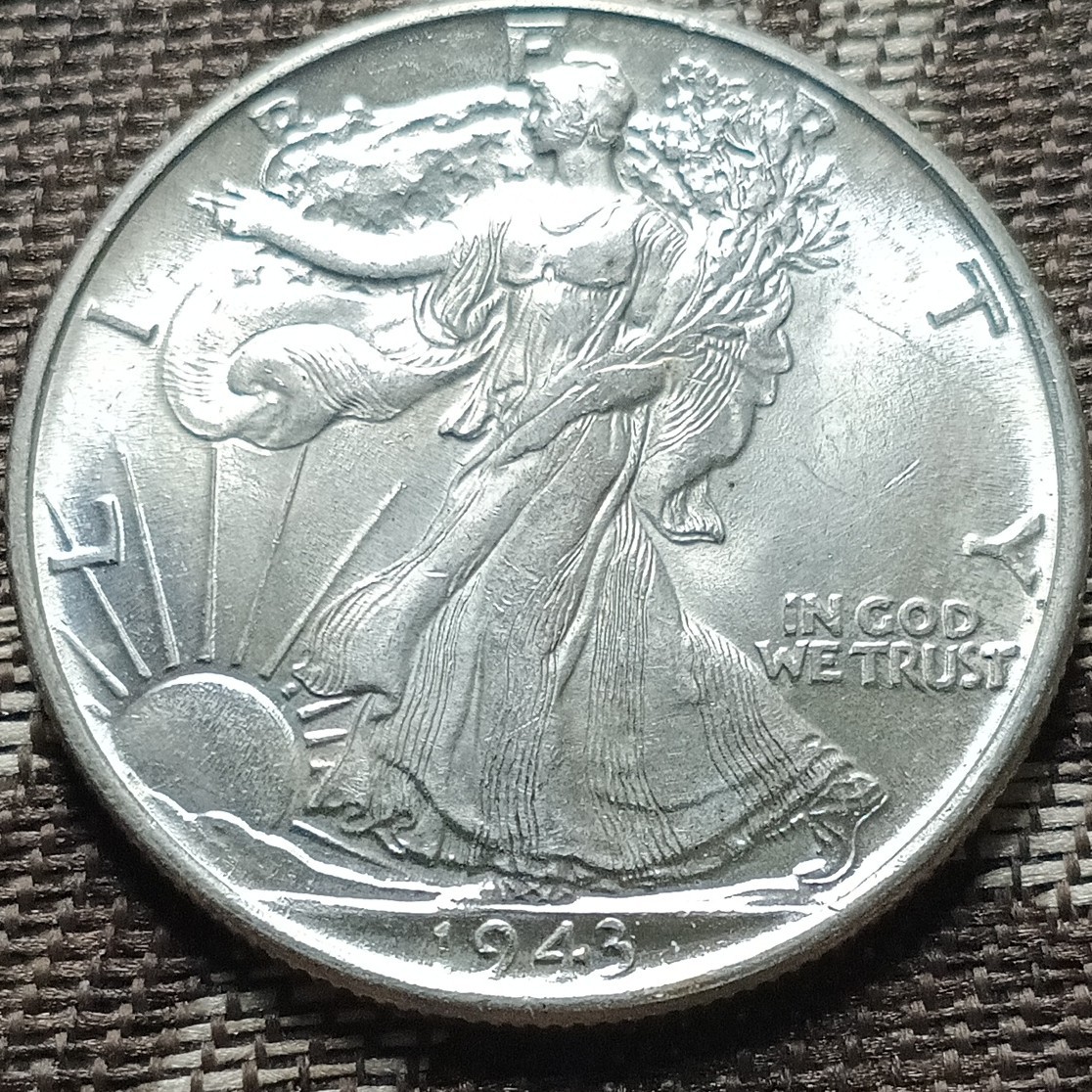 1943 Liberty Walking Half Dollar 50C Silver 0.9 Business Strike Philadelphia