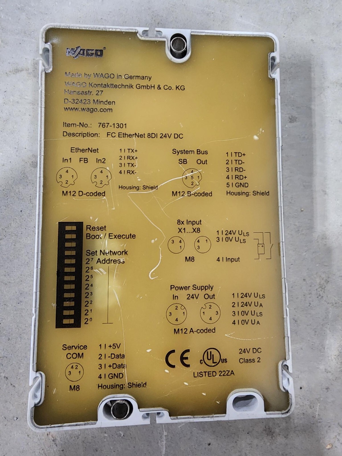 WAGO 767-1301 Ethernet Programmable Fieldbus Coupler, 8-channel Digital Input
