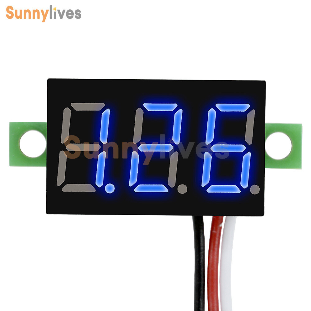 DC 0-30V LED Panel Voltage Meter 3-Digital Display Voltmeter 0.36 inch 3 Wires