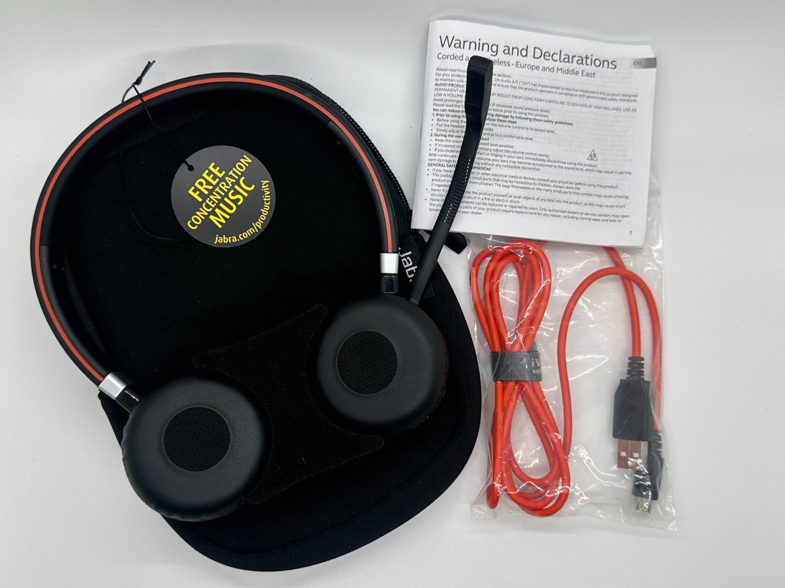 Jabra Evolve 65 SE Wireless Headset – Open Box – Complete Accessories (No Box)