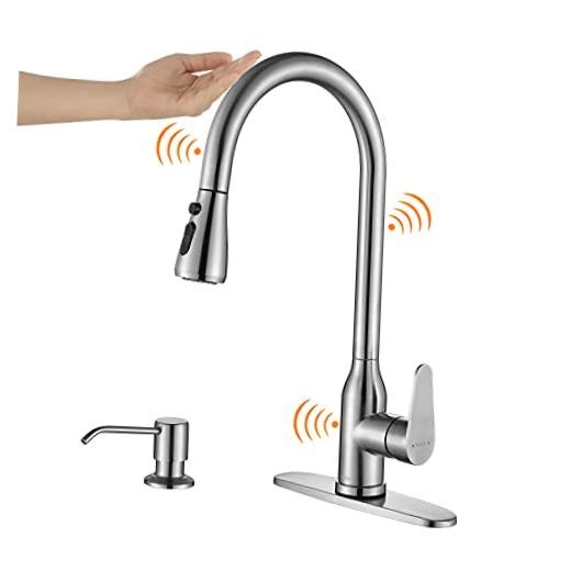 Touch Stainless Steel Kitchen Faucet with Pull-Down Touch On Sensor
