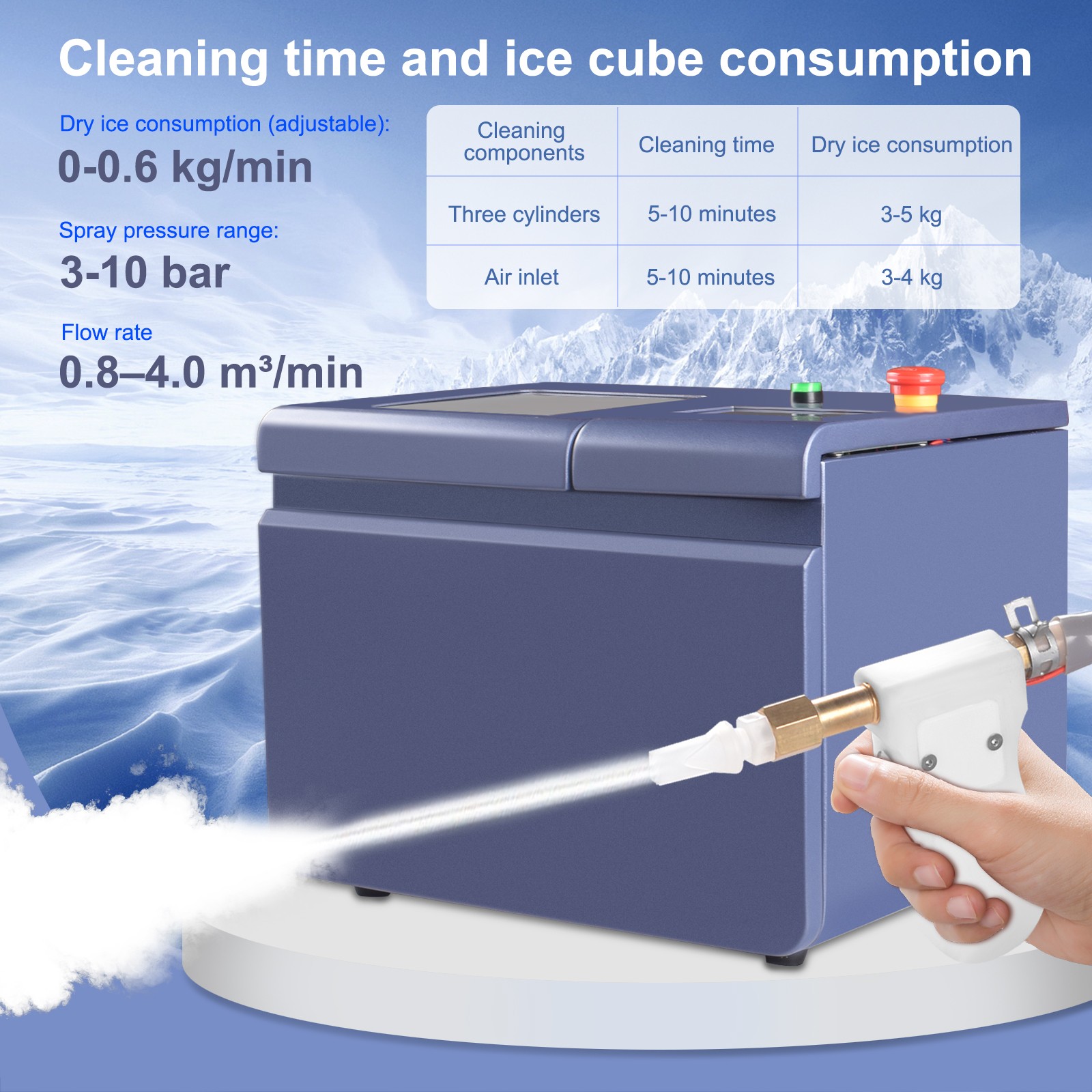 Portable Mini Dry Ice Blasting Machine Cleaning Machine For PCB Burrs Removal