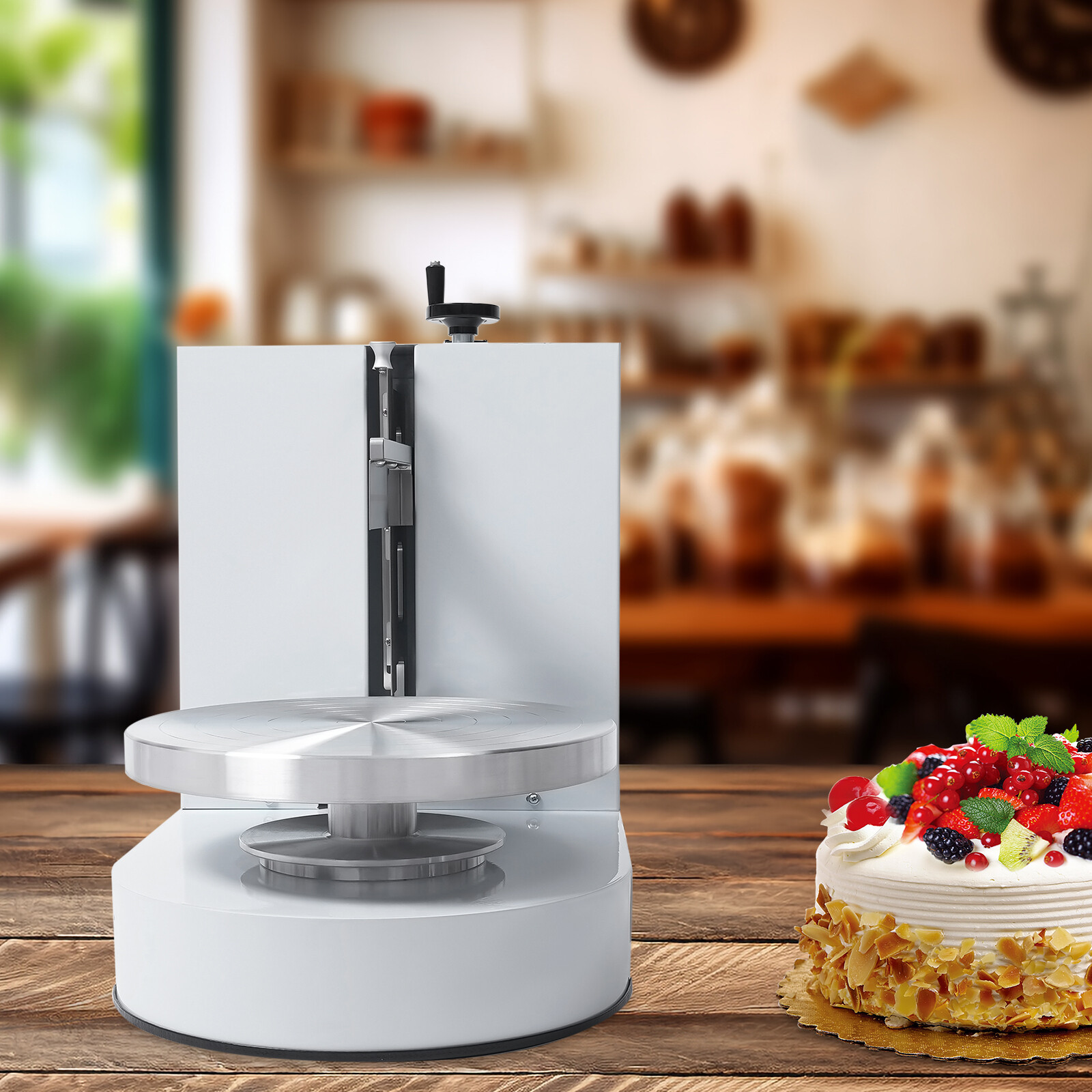 Display Smooth Cream Adjustable 4-12'' Birthday Cake Decorating Machine White