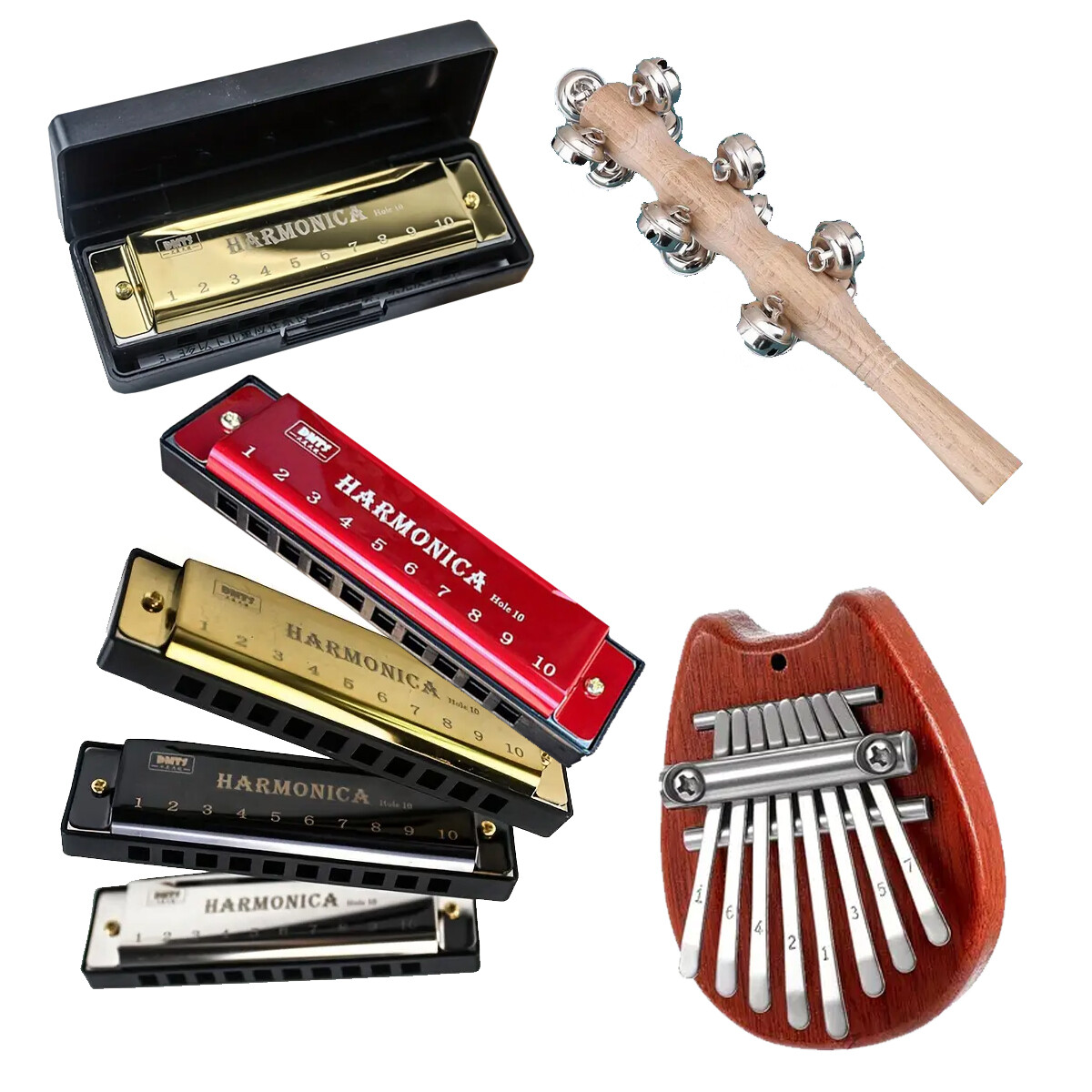 Musical Instruments Small - Harmonica Thumb-Piano Jingle-Bells Portable-Guitar