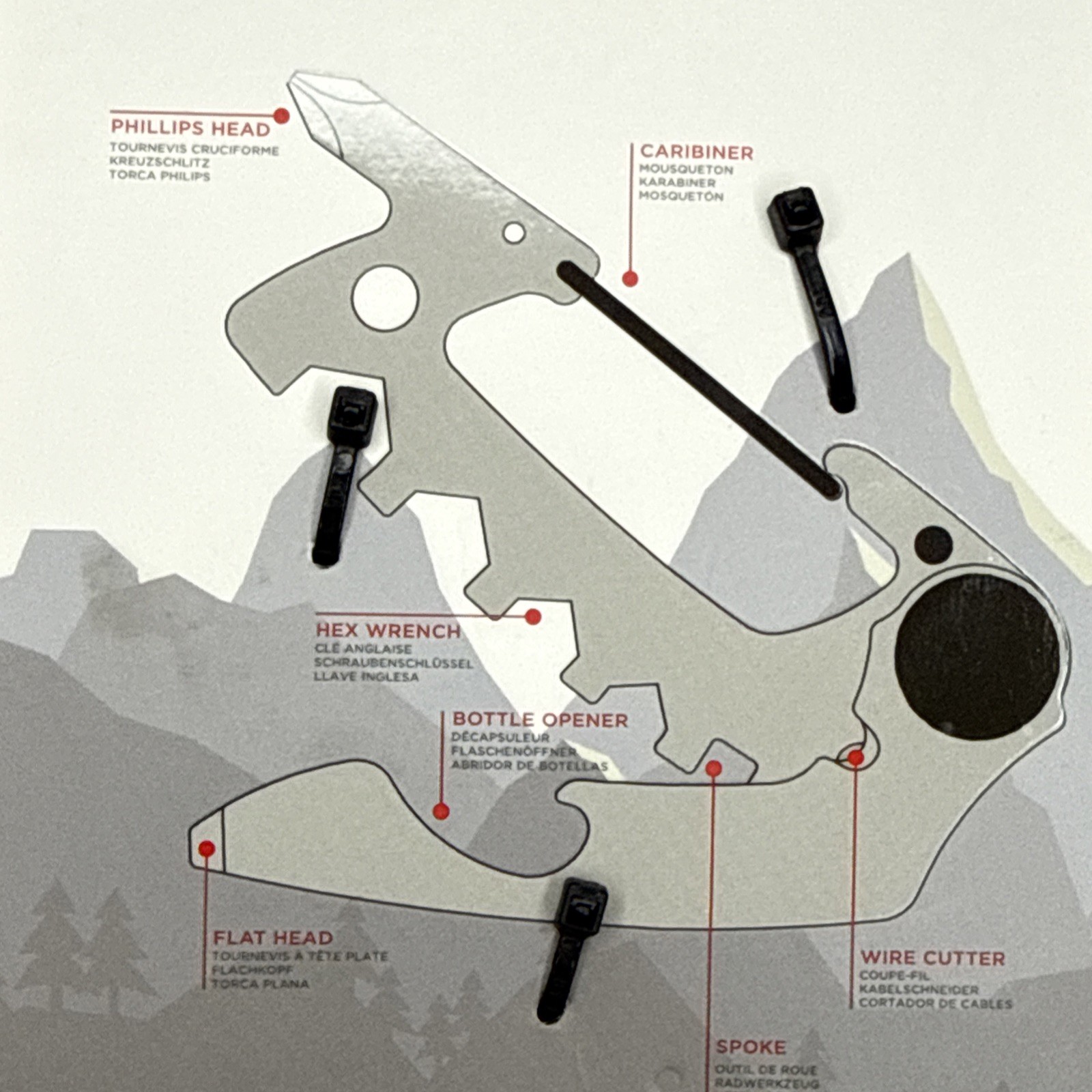 KeySmart AllTul Raptor Multi-tool for Keyring 7 Tools Stainless Steel (NEW)