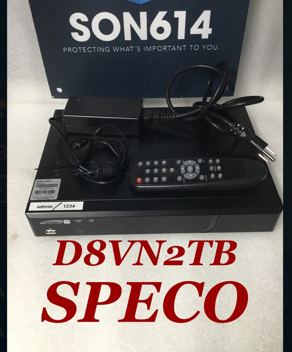 Speco D8VN2TB 8 Channel HD-TVI 4K Digital Video Recorder with 2TB HDD TESTED!