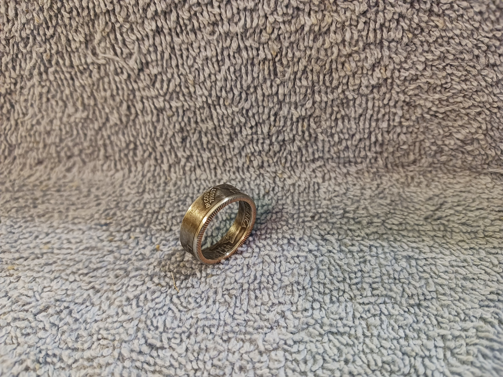 1985 Washington Quarters, coin ring, size 6