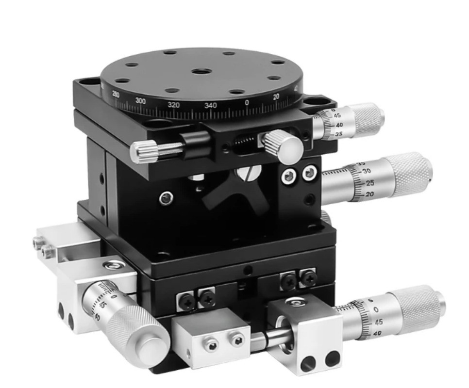 XYZR-axis Displacement Platform: Four-axis Manual Moving and Lifting Slide Table