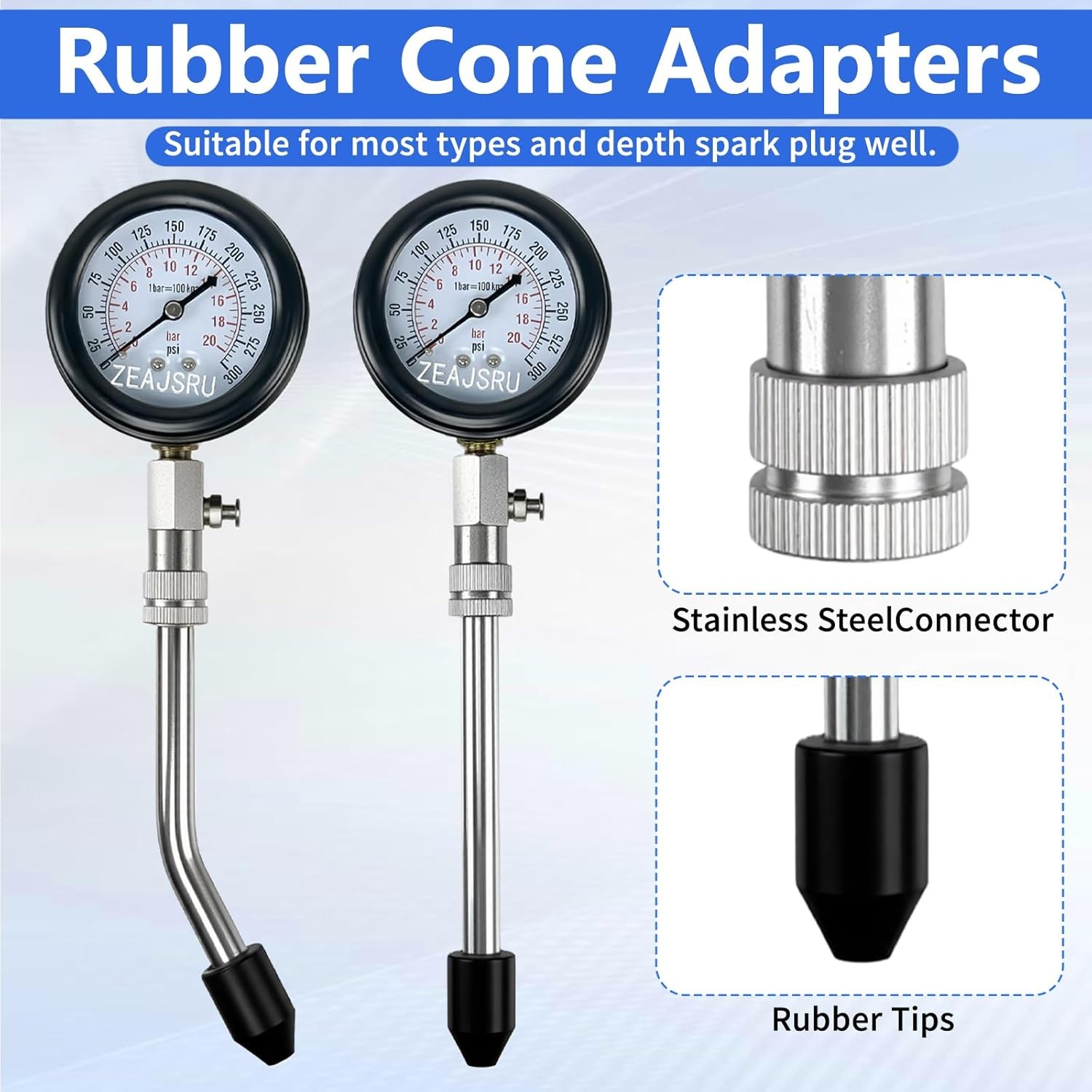 Compression Tester with Spark Plug Tester, Automotive Engine Compression Tester