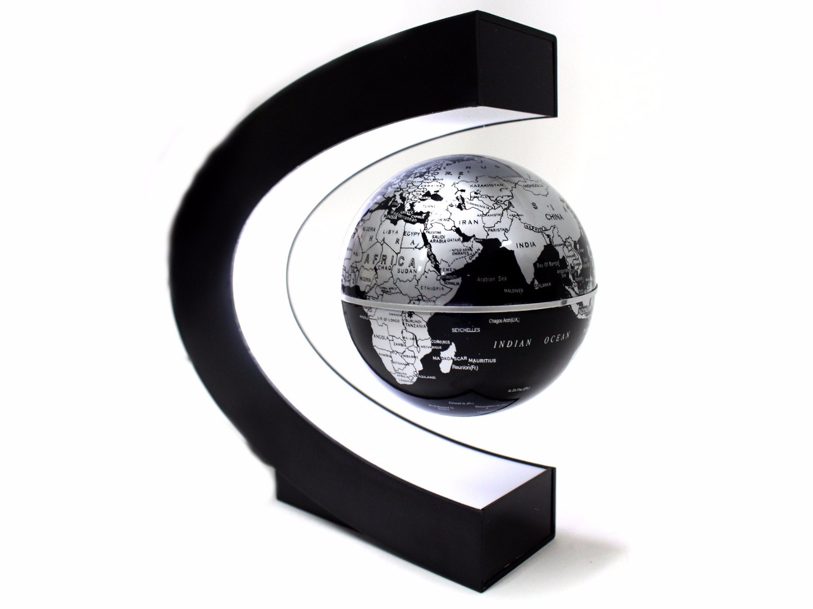 C Shape Magnetic Levitation Floating Globe With Light Desktop Display New