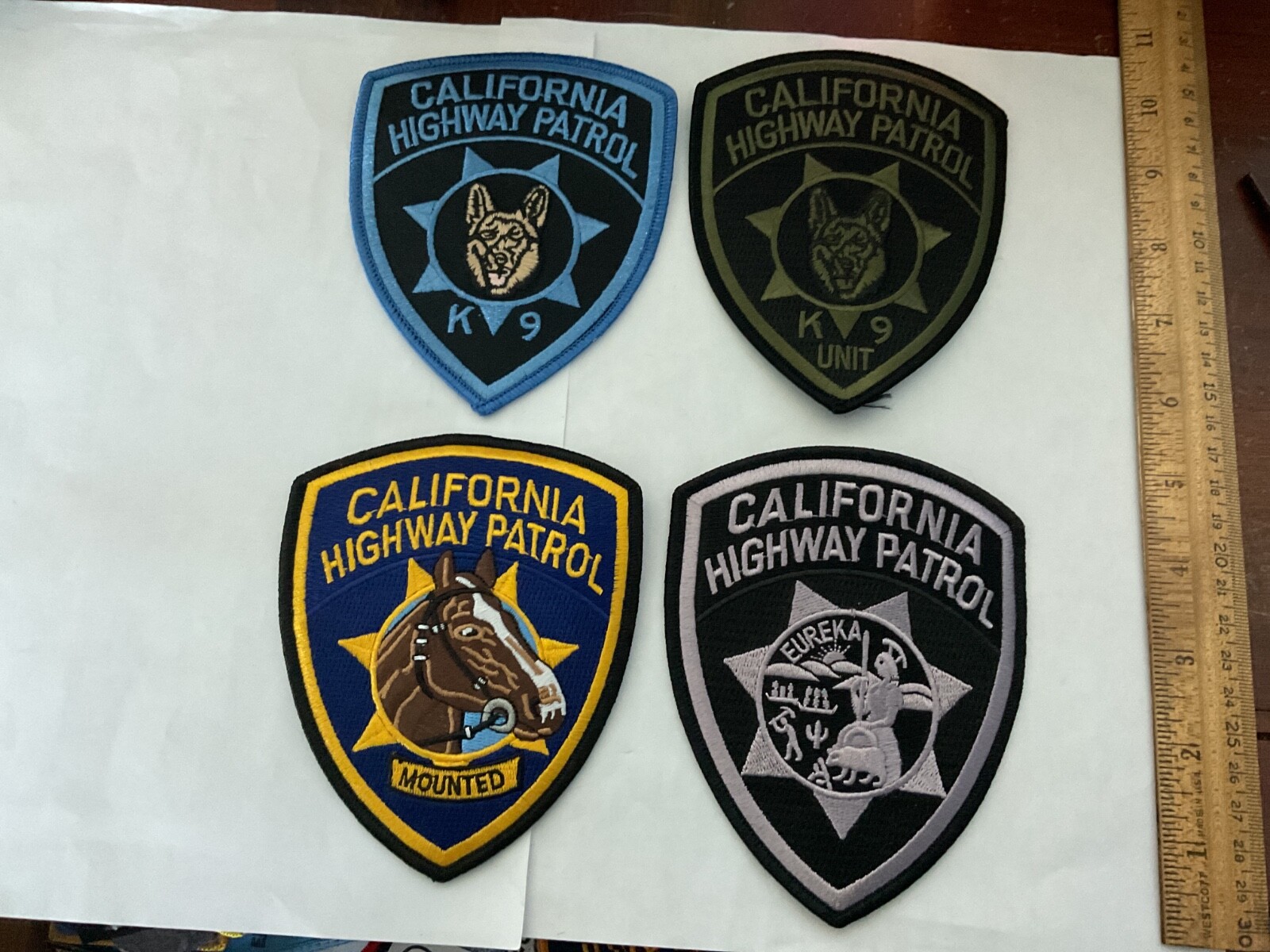 California Highway Patrol collectors patch set 4 pieces full size new
