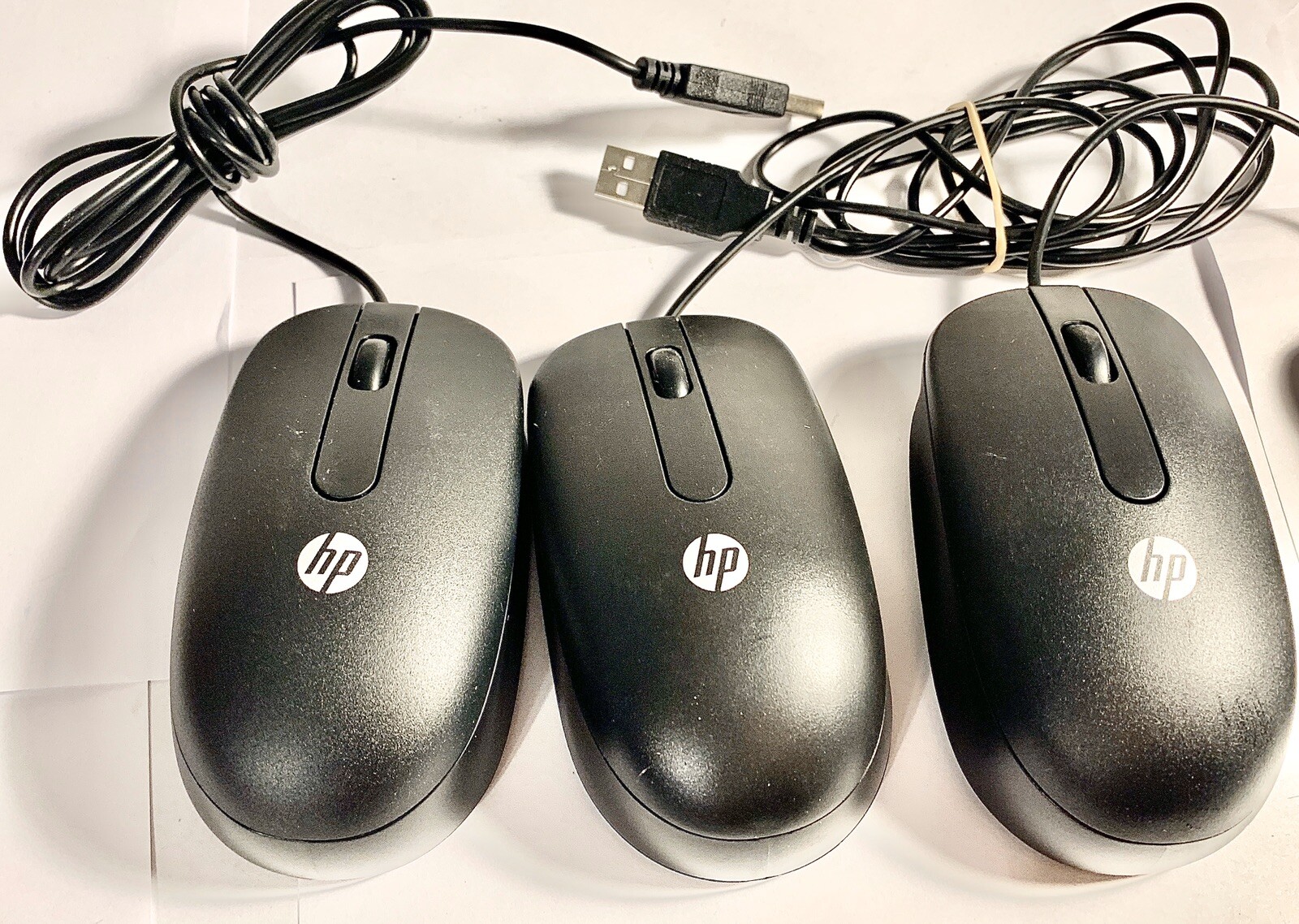 Lot of 4 Genuine HO Optical USB Wired Scroll Mouse