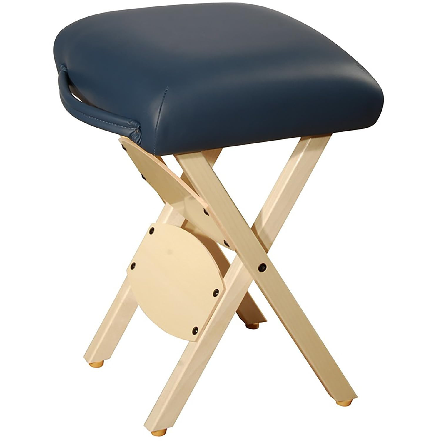 Royal Blue Wooden Folding Massage Stool - Portable & Stylish Comfort