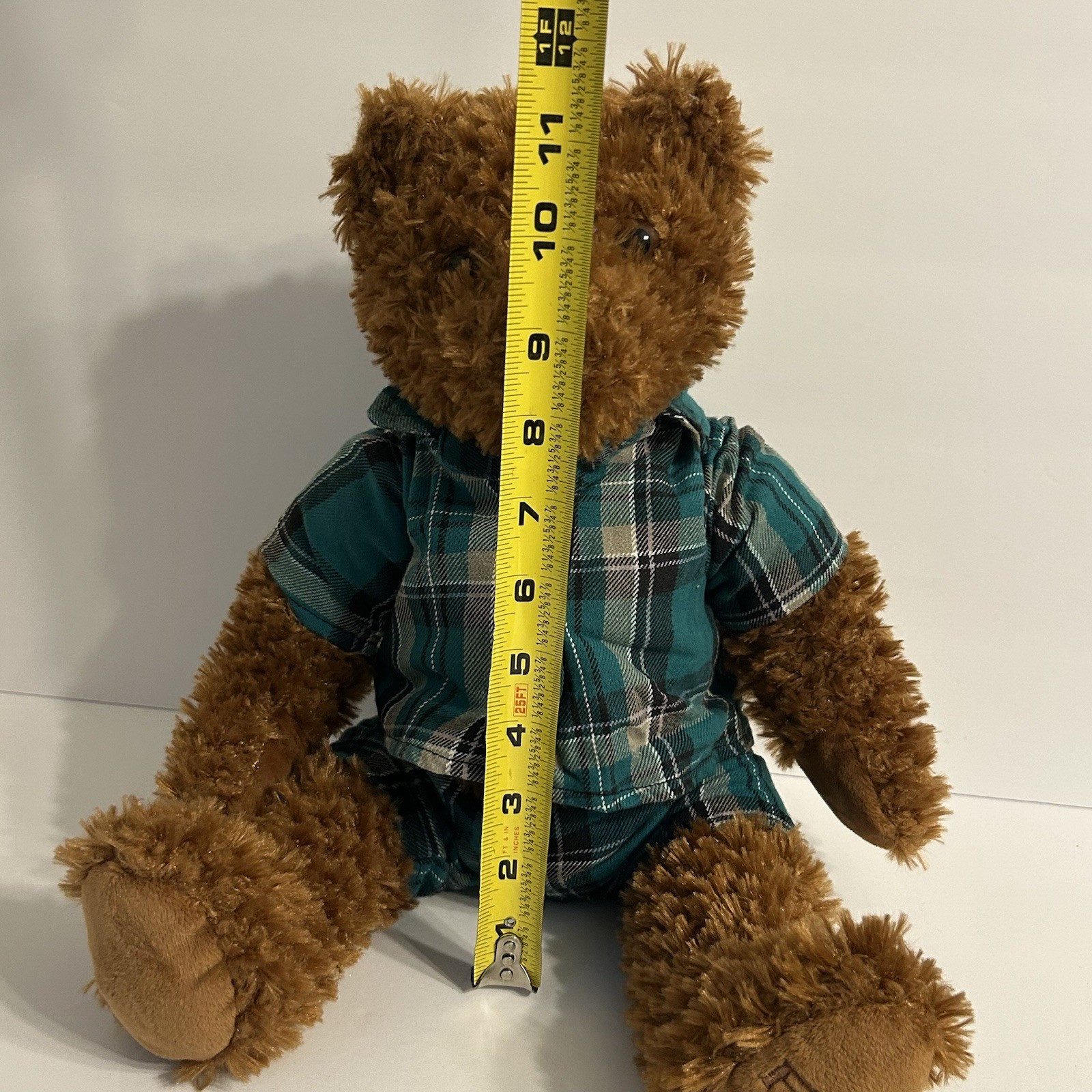 FAO Schwarz Plush Teddy Bear Plaid Outfit