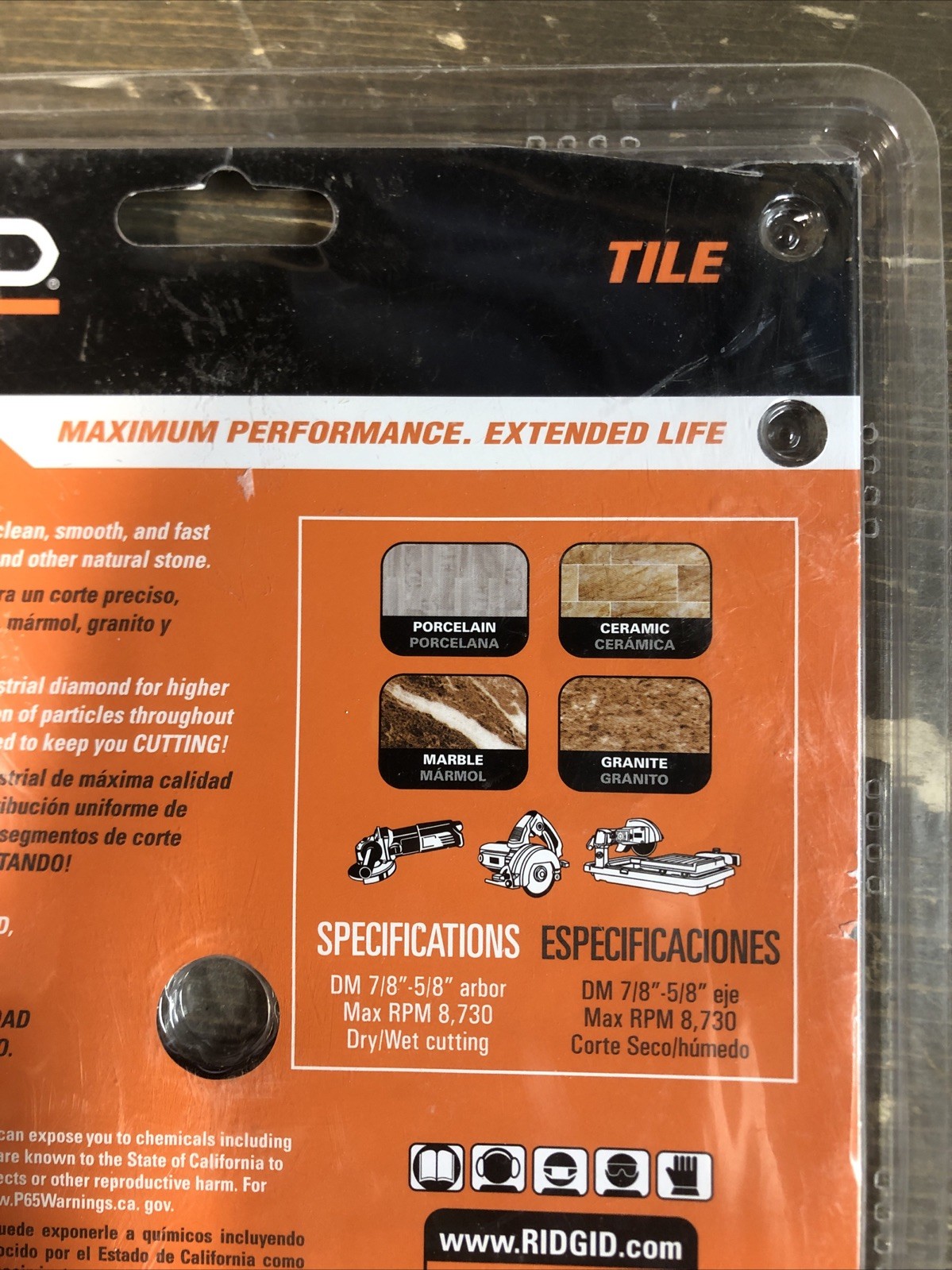 Ridgid 7 in. Tile Continuous Rim Diamond Saw Blade