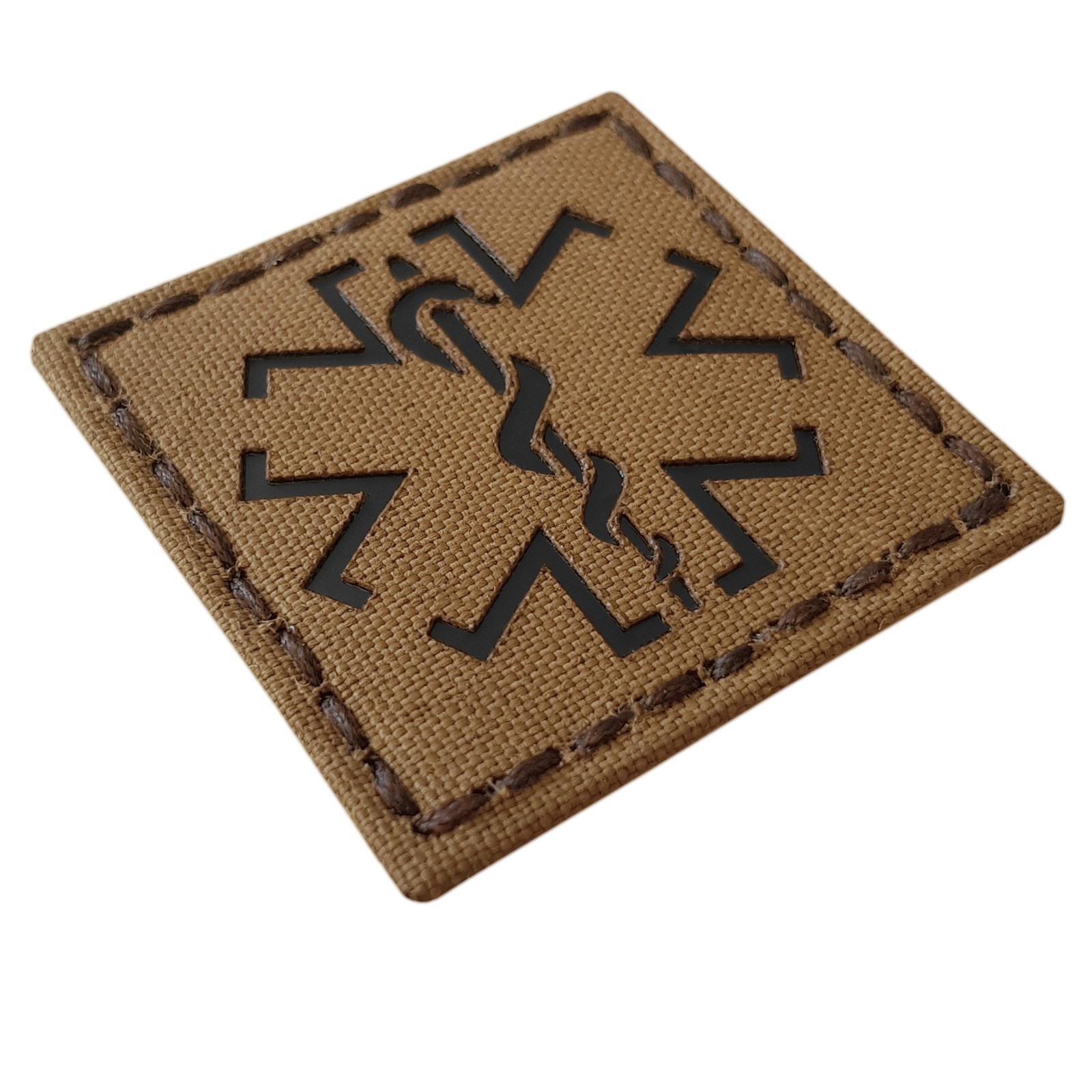 IR Star of Life EMS Medic coyote arid tan morale infrared brown hook patch