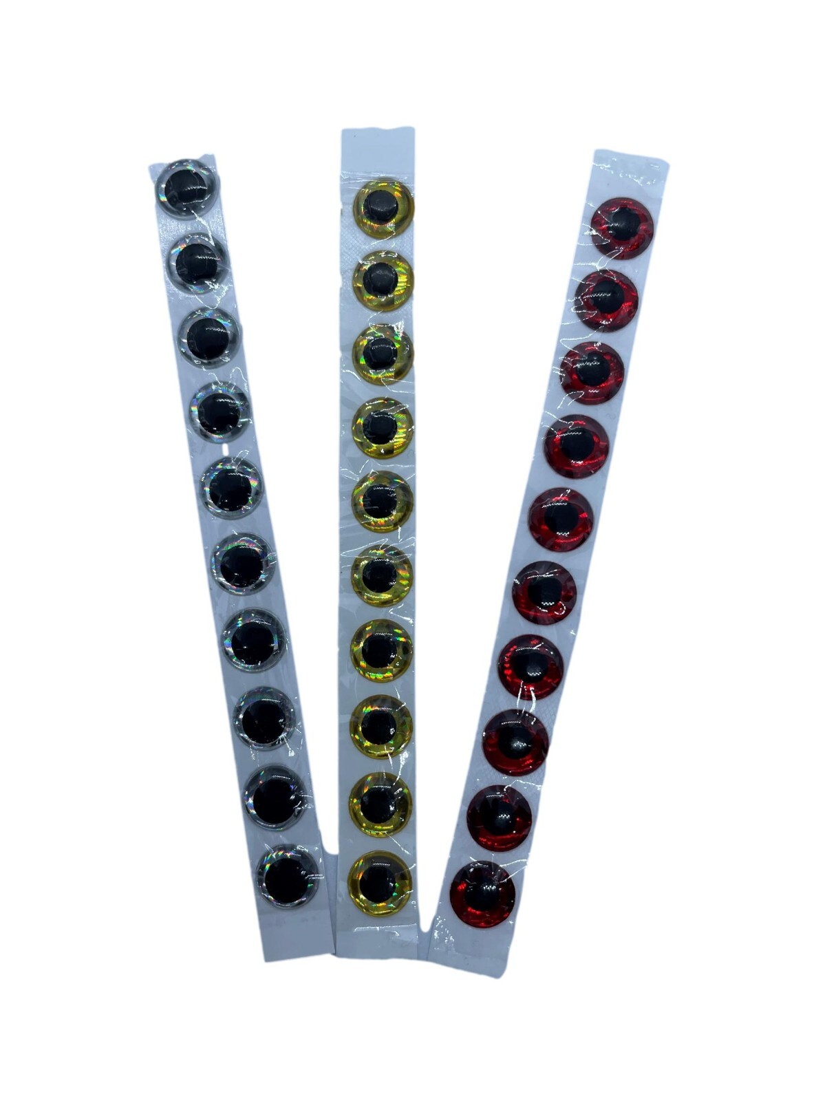 30pc Combo 8mm 3D Holographic Lure Fish Eyes - Fly Tying - Red / Gold / Silver